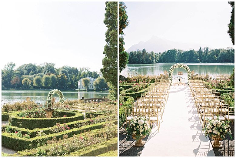 outside ceremony decoration schloss leopoldskron 